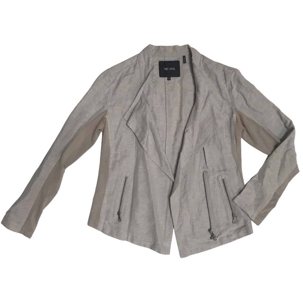 🌫 NIC+ZOE LINEN BLEND MOTO JACKET